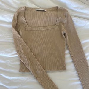 Square neck long sleeve Zara top